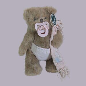 Bearington Collection Jointed Baby Bear – 8" with Pacifier & Blanket (Tag)